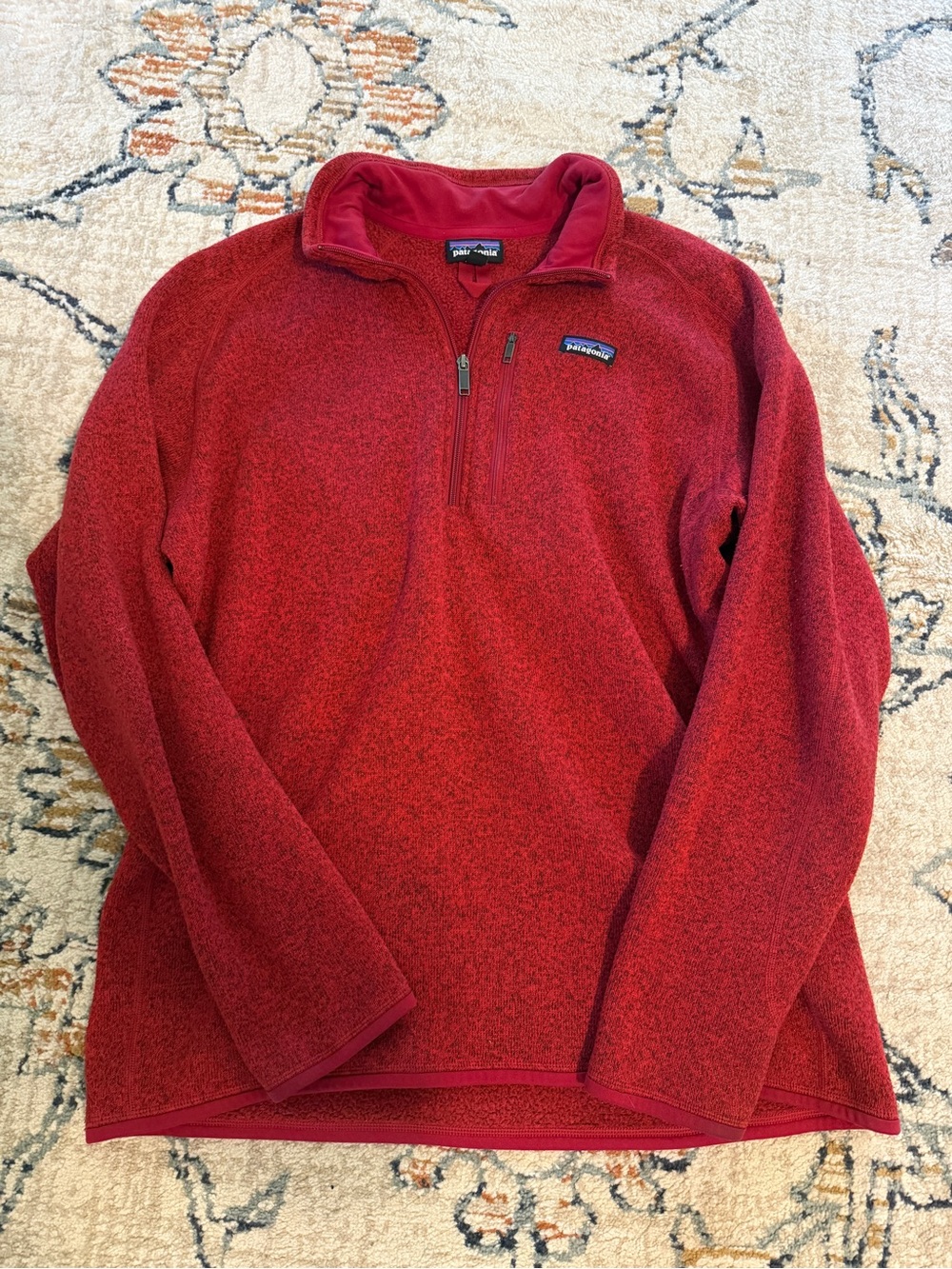 Patagonia Deep Red Fleece Quarter-Zip Pullover